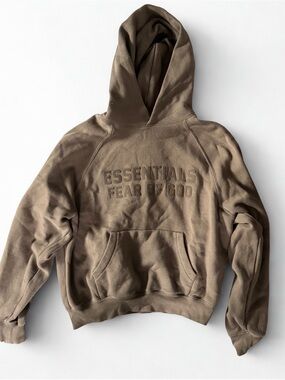 Fear of God Essentials Pull Over Hoodie Brown Olive Green XXS